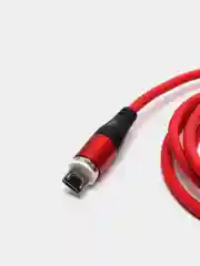 Красный кабель силиконовый 3.0A Type-C, Micro-USB, Lightning, магнитный, быстрая зарядка