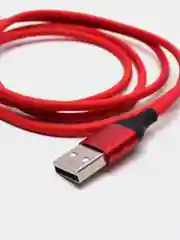 Красный кабель силиконовый 3.0A Type-C, Micro-USB, Lightning, магнитный, быстрая зарядка