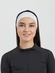 Белый трикотажная повязка на голову