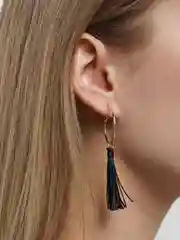 Черный женские Серьги кисточки/кольца/гвоздики