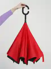 Красный инвертированный женский зонт, двухслойный