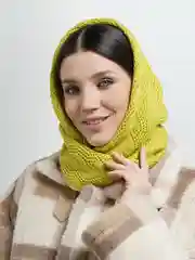Лайм капор женский "Алексия", вязаный шарф, платок, шапка