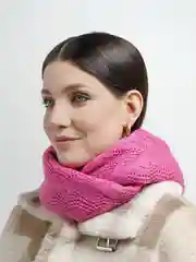 Фуксия капор женский "Алексия", вязаный шарф, платок, шапка