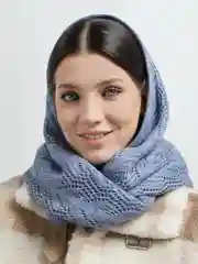 Индиго капор женский "Алексия", вязаный шарф, платок, шапка