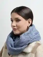 Индиго капор женский "Алексия", вязаный шарф, платок, шапка