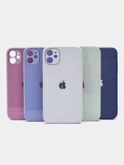 Чехол силиконовый для iPhone 11 со стеклянной панелью