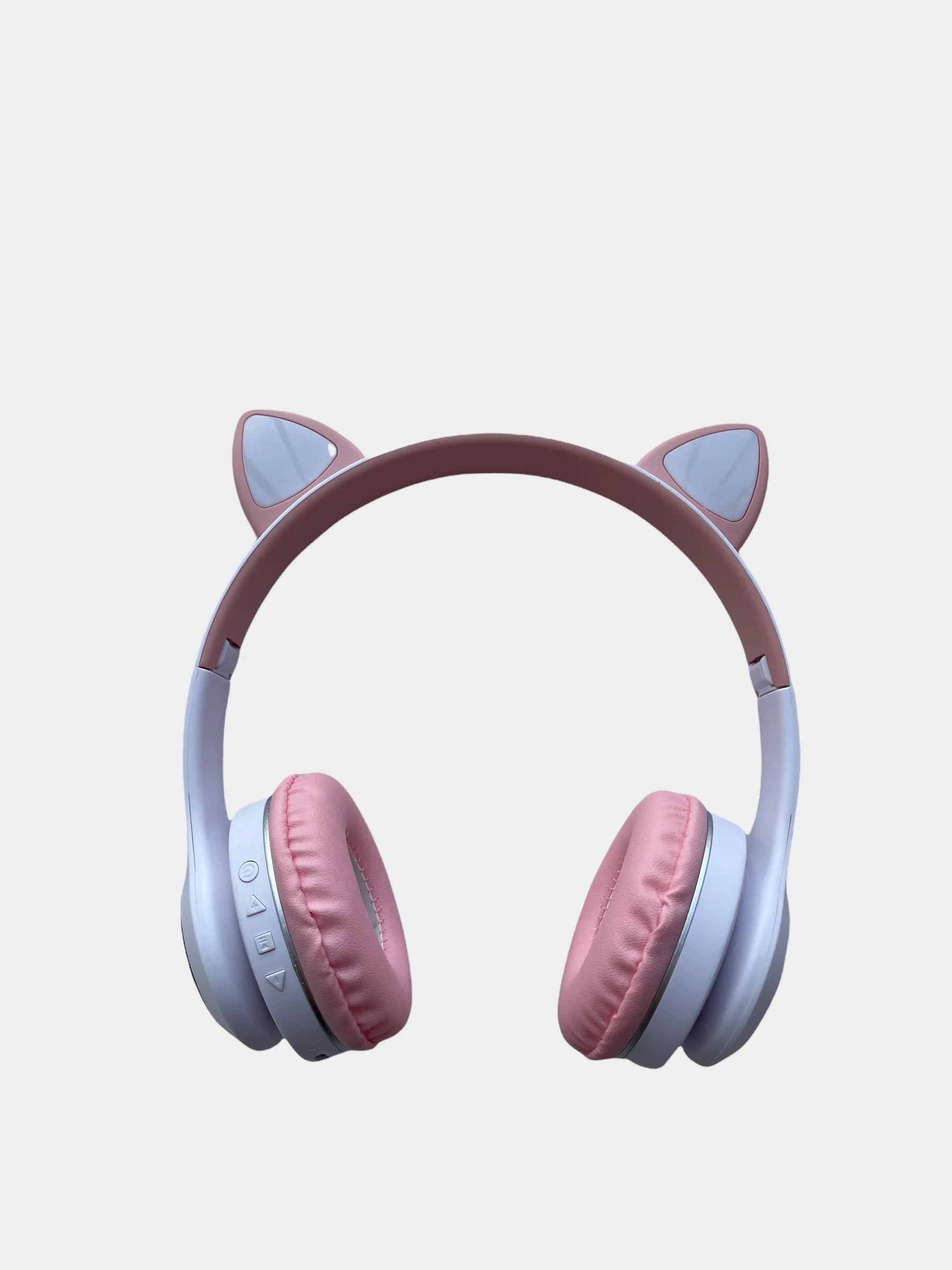 Розовый беспроводные светящиеся наушники "CAT", с кошачьими ушками