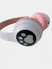 Розовый беспроводные светящиеся наушники "CAT", с кошачьими ушками