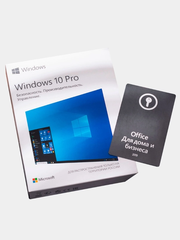 Комплект microsoft windows 10 pro box + office 2019 home and business ...