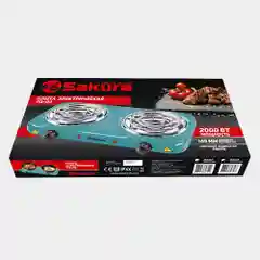 Бирюзовый плитка электрическая Sakura ПЭ-03BL, 2000Вт