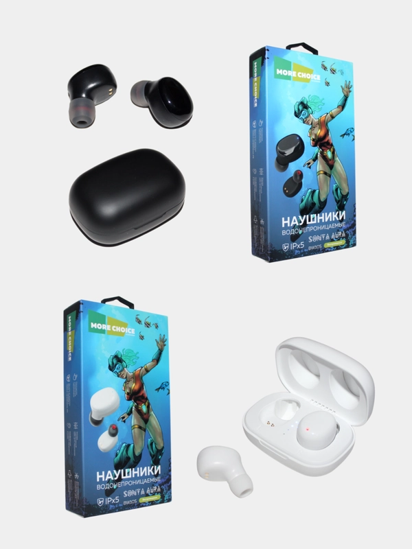 Bluetooth-наушники More Choice BW10S беспроводные вакуумные