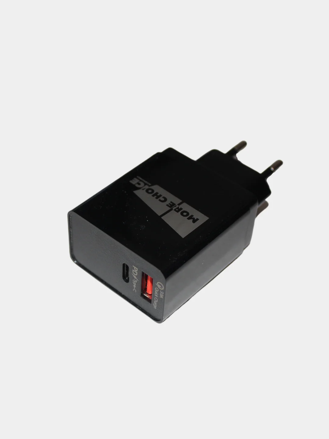 Черный сзу для быстрого заряда, More choice NC71S, 2USB, 3.0A, QC 3.0 + PD