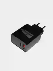 Черный сзу для быстрого заряда, More choice NC71S, 2USB, 3.0A, QC 3.0 + PD