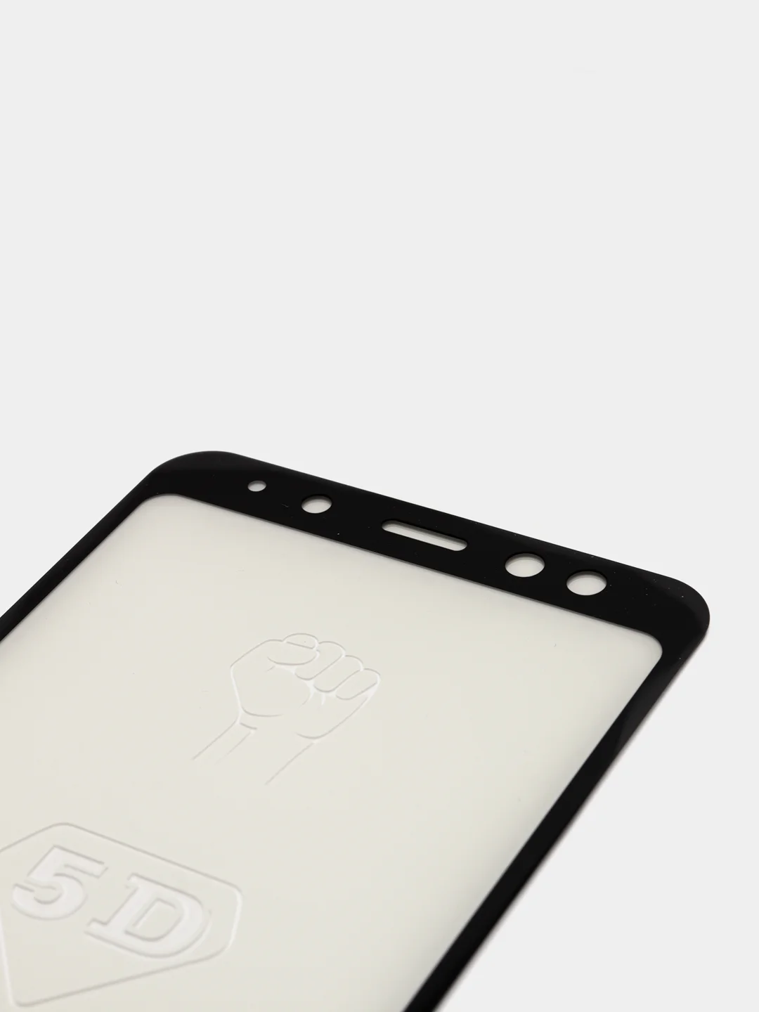 Черный защитное 5D 9H стекло на Samsung A5 2018 (с черной рамкой)