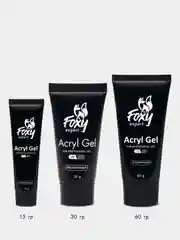 Акрил-гель (Acryl gel) полигель Foxy Expert для наращивания ногтей, прозрачный