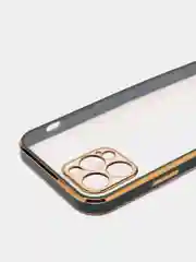 Зеленый чехол силиконовый с золотым ободком для iPhone 12 Pro, с защитой камеры, разные цвета