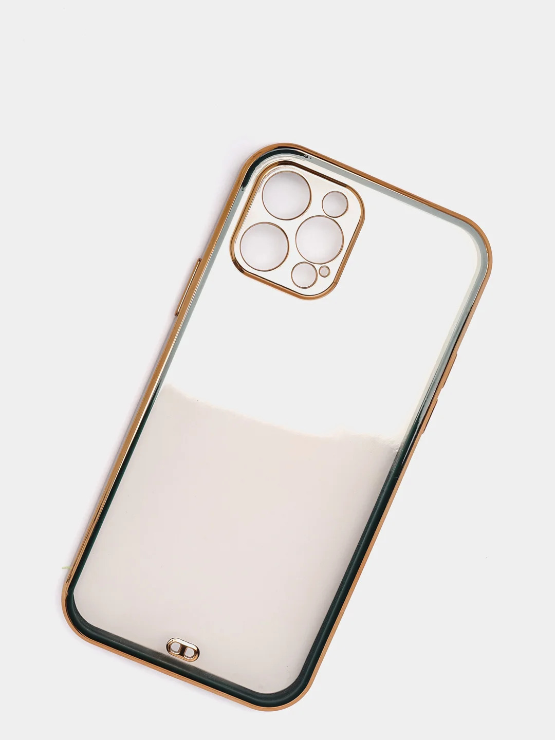 Зеленый чехол силиконовый с золотым ободком для iPhone 12 Pro, с защитой камеры, разные цвета