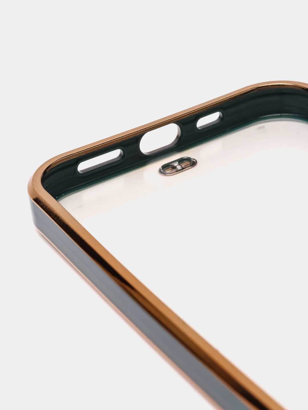 Зеленый чехол силиконовый с золотым ободком для iPhone 12 Pro, с защитой камеры, разные цвета
