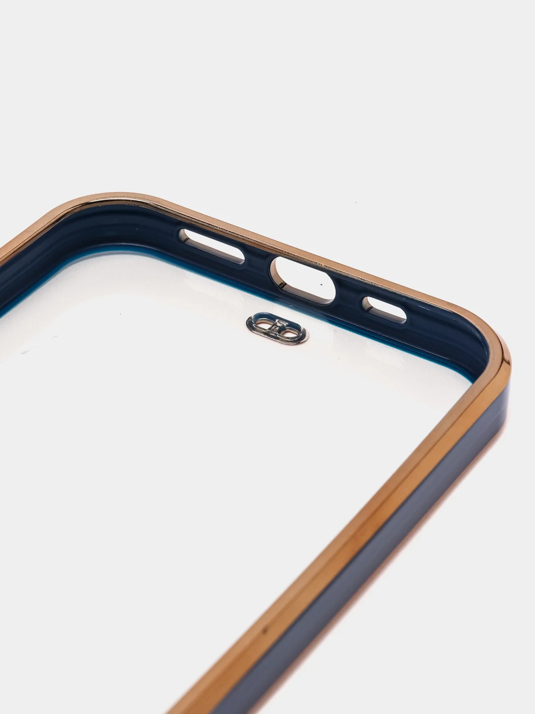 Синий чехол силиконовый с золотым ободком для iPhone 12 Pro, с защитой камеры, разные цвета