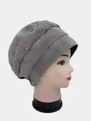 Серый берет классический, из натуральной кожи, два цвета