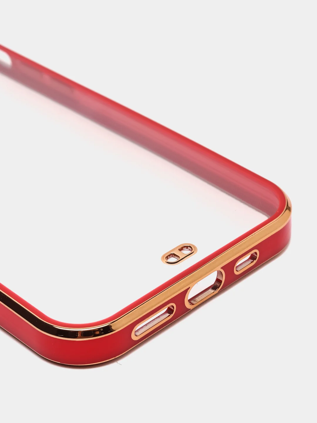 Красный чехол силиконовый с золотым ободком для iPhone 12 Pro, с защитой камеры, разные цвета