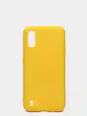 Желтый чехол Samsung A01 с бархатом внутри
