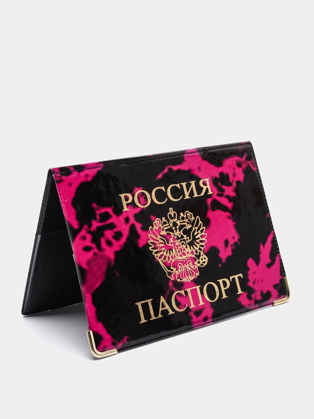 Коралловый обложка для паспорта с гербом, печать золотом