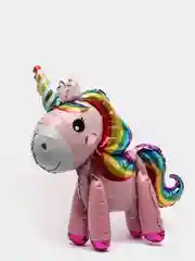 Розовый 3d фольгированный воздушный шар Единорог