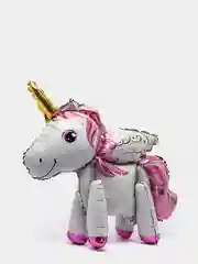 Белый 3d фольгированный воздушный шар Единорог
