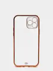Розовый чехол силиконовый с золотым ободком для iPhone 12 Pro, с защитой камеры, разные цвета