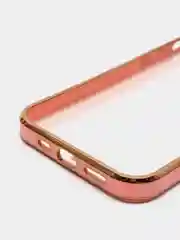 Розовый чехол силиконовый с золотым ободком для iPhone 12 Pro, с защитой камеры, разные цвета