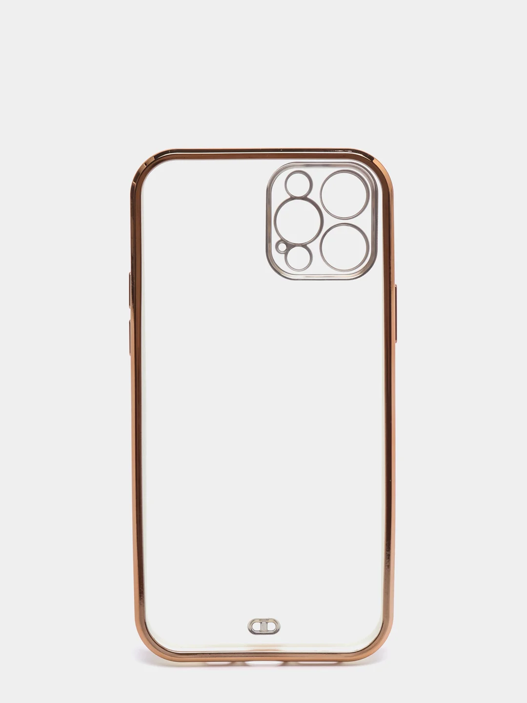 Белый чехол силиконовый с золотым ободком для iPhone 12 Pro, с защитой камеры, разные цвета