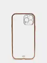 Белый чехол силиконовый с золотым ободком для iPhone 12 Pro, с защитой камеры, разные цвета