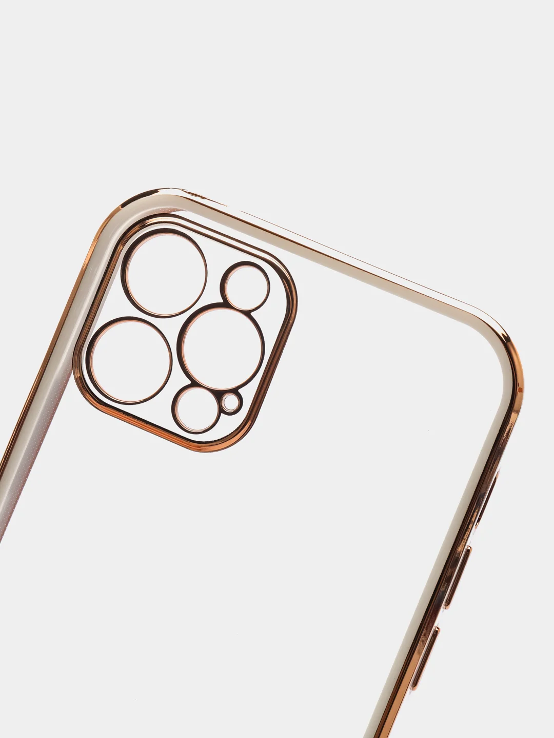 Белый чехол силиконовый с золотым ободком для iPhone 12 Pro, с защитой камеры, разные цвета