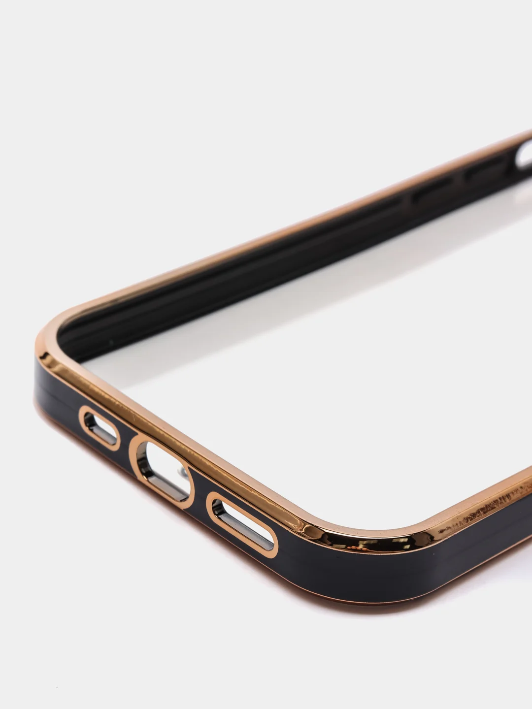 Черный чехол силиконовый с золотым ободком для iPhone 12 Pro, с защитой камеры, разные цвета