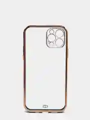 Черный чехол силиконовый с золотым ободком для iPhone 12 Pro, с защитой камеры, разные цвета