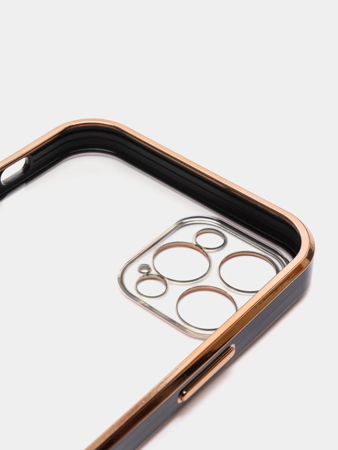 Черный чехол силиконовый с золотым ободком для iPhone 12 Pro, с защитой камеры, разные цвета