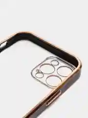 Черный чехол силиконовый с золотым ободком для iPhone 12 Pro, с защитой камеры, разные цвета