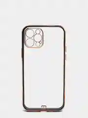 Черный чехол силиконовый с золотым ободком для iPhone 12 Pro, с защитой камеры, разные цвета