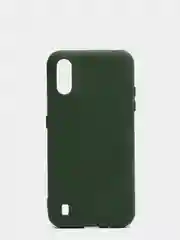Тёмно-зелёный чехол Samsung A01 с бархатом внутри