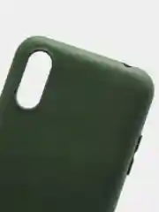 Тёмно-зелёный чехол Samsung A01 с бархатом внутри