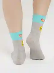 Серый носки женские с надписями и принтами: love, oreo, smile, pizza, flover