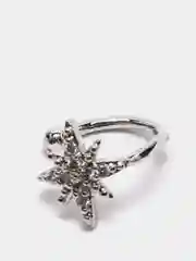 Серебряный серьги-каффы с кристаллами
