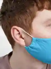 Голубой маска тканевая, двуслойная