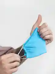 Голубой маска тканевая, двуслойная
