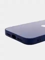 Синий чехол силиконовый со стеклянной панелью на Iphone 11