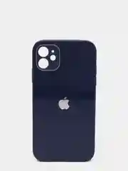 Синий чехол силиконовый со стеклянной панелью на Iphone 11