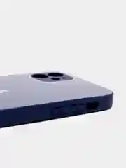 Синий чехол силиконовый со стеклянной панелью на Iphone 11