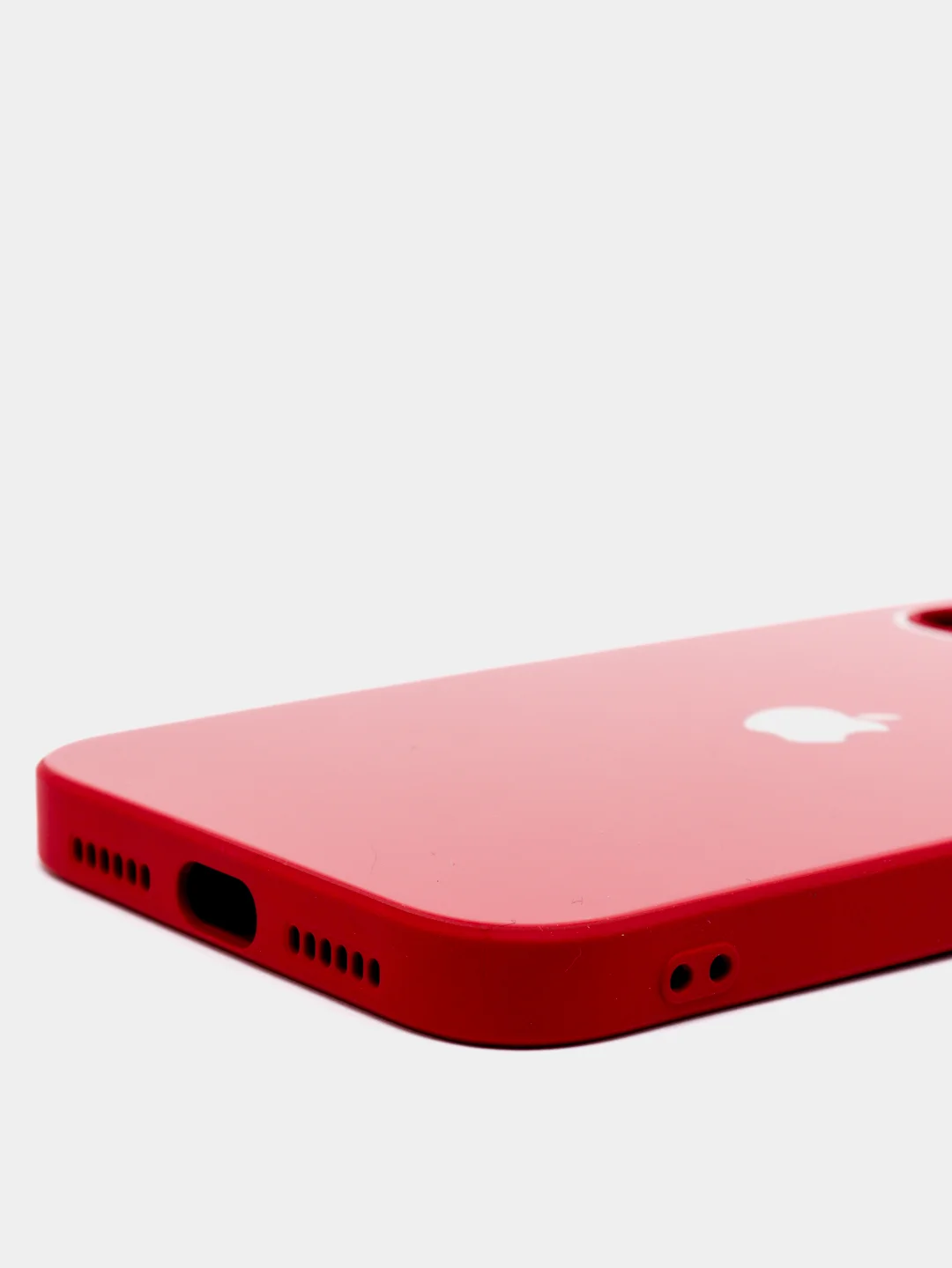 Алый чехол силиконовый со стеклянной панелью на Iphone 11