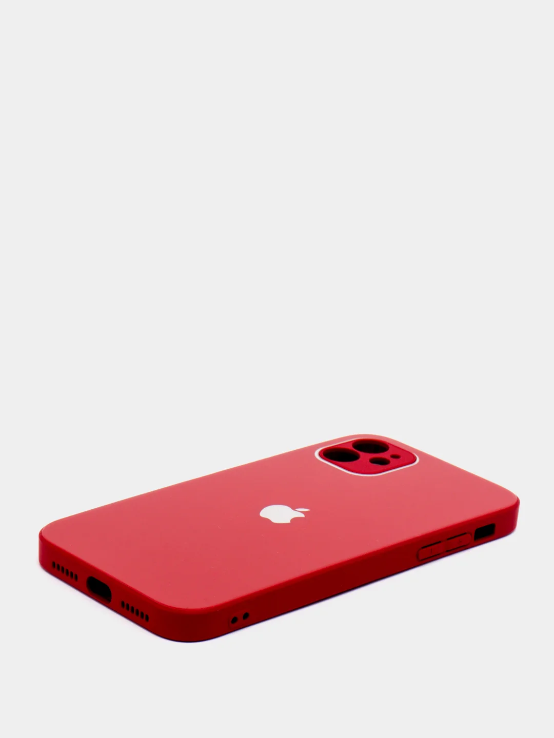 Алый чехол силиконовый со стеклянной панелью на Iphone 11